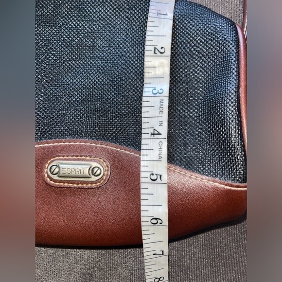 Vintage Esprit Purse Two Tone Black Brown 90s Shoulder Crossbody Bag Retro Small - Picture 8 of 12